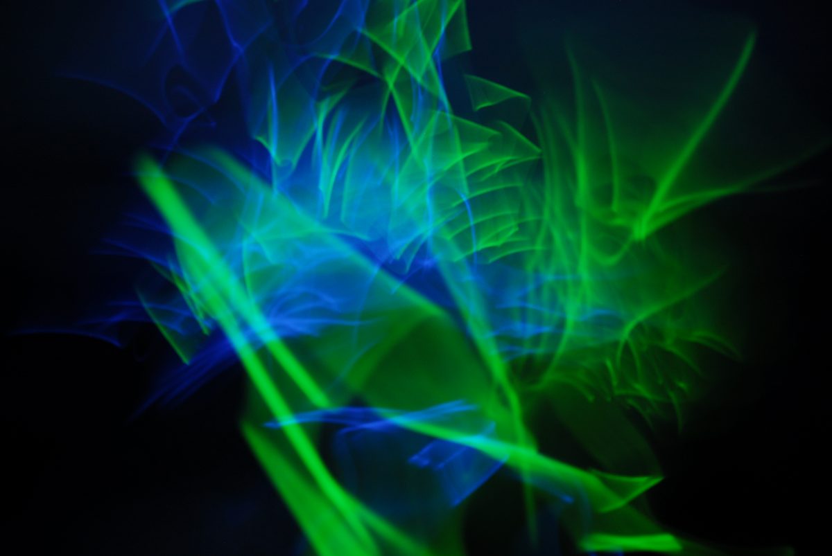 Digital green and blue hues
